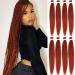Leeven 8 Packs Copper Red Pre Stretched Braiding Hair 26'' Yaki Straight Texture EZ Braiding Crochet Braids for Box Braids Dark Ginger Pre-stretched Braiding Hair Extensions /26 Inch 350# 26 Inch (Pack of 8) 350#