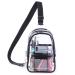 Small transparent shoulder bag for women stadium-covered bunkbag transparent crossbody bags breast pocket for concert festival travel sports black black unit size