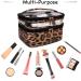 Double-layer Leopard Cosmetic Bag for Women - Portable, Waterproof, Travel Makeup Organizer - Buy Online on GoSupps.com