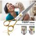 FOGOSP Professional Dog Grooming Scissors - 7.5 inch Curved & Straight Shears Set for Groomers | Thinning & Chunker Gold Shears - 6.75 inch - Buy Online on GoSupps.com