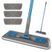 Microfiber Dust Mops for Floor Cleaning - FORSPEEDER Microfiber Floor Mop for Hardwood Floors Wood Laminate Vinyl Tile, Wet Dry Mop with 3 Washable Chenille Pads and Extendable Long Handle Mop with 3 Pads