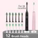 7am2m Electric Toothbrush Set for Kids and Adults - 2 Pack with 12 Brush Heads, 5 Modes, Smart Timer, Fast Charge, Waterproof Sonic Toothbrush (Black+Pink) - Buy Online on GoSupps.com