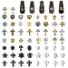 58PCS Nail Art Charm 3D Metal Punk Vintage Cross Nail Charm Accessories Multi Design Cross Nail Charm for Nail Salon and Nail Art at home
