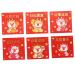 HOMSFOU 6pcs Envelopes Wedding Favors Gifts Creative Red Packet Red Pocket for New Year Dragon Packets Spring Festival Red Packet Dragon Style Red Packet Dragon Bag Paper Lucky