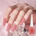 Jelly Pink Nail Polish Translucent Peach Pink Natural Quick Dry Nail Polishes Long Lasting No Need Cure Chip-resistant Nail Varnish DIY Nail Art Manicure Gift for Women & Girls - Buy Online on GoSupps.com