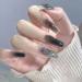 Temperament-enhancing manicure handmade spring nail stickers show white short black gradually graying silver armor.(S) - Buy Online on GoSupps.com