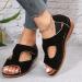 Buy XTZYGLFD Women's Summer Sandals - Fashionable Breathable Leopard Pattern Open Toe Thick Sole Lightweight Hook Loop - Size 6 UK - Buy Online on GoSupps.com