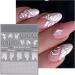 JMEOWIO 3D Embossed Black White Flower Nail Art Stickers Decals Self-Adhesive 5D Line Leaves Nail Supplies Nail Art Design Decoration Accessories 4 Sheets - Buy Online on GoSupps.com