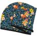 Hair Towel Wrap - Blue Floral Hair Drying Turban with Button | Quick-Dry Head Towel for All Hair Types - Buy Online on GoSupps.com