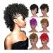 Hair Bun Hairpiece for Women Puff Afro Curly Hairpieces Mohawk Ponytails for Women Synthetic Kinky Curly Hair Bun Ponytail Extension with Bangs Wrap Updo Clip in Hair Extensions Hair Chignons(4)