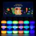 Artecho Glow in the Dark Paint - Set of 6 Colors  59 ml / 2 oz Acrylic Paint for Decoration  Art Painting  Outdoor and Indoor Art Craft  Supplies for Canvas  Rock  Wood  Waterproof  Rich Pigments for Adults  Students  Ki...