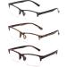 3 Pairs Bifocal Reading Glasses for Men - Half Frame 1.75X Magnification Black Tortoise & Brown with Pouch | Stylish & Comfortable International Shipping - Buy Online on GoSupps.com