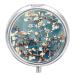 Round Pill Box Almond Blossom Print 3 Compartment Medicine Pill Case Print Pill Organizer Decorative Metal Portable Pill Box Pocket Pill Box Style