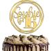 Personalised Round Happy Birthday Acrylic Cake Topper by KreateSquare | Custom Colour Any Name & Any Age Acrylic Cake Decoration for 1st 10th 16th 18th 20th 21st 30th 40th (Gold) - Buy Online on GoSupps.com