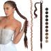 Feshfen braid extensions ponytail extension with hair tie 65 cm long ponytail braided synthetic hair hair extension reddish brown braid hair part for women 65 cm reddish brown