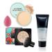 Mushroom Head Air Cushion CC Cream Full Coverage Liquid Foundation Oil Control Concealer Lasting Moisturizing BB Cream Loose Setting Face Powder Moisturizer Base Primer Makeup with Makeup Sponge