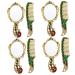 FRCOLOR 4 Sets Peacock Mirror Comb Makeup Mirror Cosmetic Mirror Asian Hair Comb Mini Comb Combs Antique Comb Women Mirror with Comb Portable Adjust Small Comb Miss Alloy