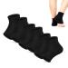 3 Pairs Moisturizing Gel Heel Socks Soft Ventilate Gel Heel Socks Open Toe Socks for Dry Hard Cracked Skin Moisturizing Day Night Care Skin (3P Black)