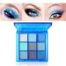 MEICOLY Blue Eyeshadow Palette - 9 Color Matte Glitter Metallic Silver Waterproof Shimmer Pigmented Eye Shadow - Buy Online on GoSupps.com