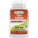 Best Naturals Zinc Sulfate 220 mg 120 Tablets - 3rd Party Lab Tested - Made in The USA - Gluten Free & Non-GMO
