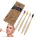 Wooden toothbrushes |Toothbrush with soft bristles made of charcoal portable travel toothbrush made of wood with soft bristles for men and women Tongfeng 4 different colors