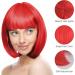 AOMIG Short Bob Wig for Women 4 Pack Short Red Bob Wigs Set with Sunglass and Wig Cap Neon Fancy Dress Accessory Cosplay Party Wig with Bangs Synthetic Straight Wig for Daily Halloween Decorations - Buy Online on GoSupps.com