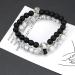 Luokifur Heart Magnetic Tar Bound Bracelets for Couples - Adjustable Pearl & Matt Stone Friendship Gifts in Black & White - Buy Online on GoSupps.com
