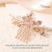 Unicra Rose Gold Bridal Hair Comb - Sparkly Crystal Leaf Wedding Accessory for Women and Girls - Buy Online on GoSupps.com