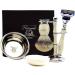 Premium International Shaving Set: Razor Brush Stand Soap & Bowl - Ultimate Grooming Experience - Buy Online on GoSupps.com