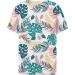 Women's Summer V-Neck Floral Tunic Blouse - Loose Fit Henley Shirt & Oversized Light Blue Top for Festive Leisure - Buy Online on GoSupps.com