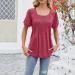 Shop Stylish Women's Round Neck T-Shirts Single Colored Short Sleeve & 3/4 Arm Perfect for Every Occasion! - Buy Online on GoSupps.com