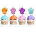 Sweet One Cupcake Toppers Two Sweet Birthday Cupcake Toppers Ice-cream Themed Dessert Picks Baby Girl Birthday Party Decoration - Pink & Purple Glitter