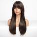 HAIRCUBE Long Natural Black Wigs with Highlights - Straight Fringe Wig for Women - Daily Wear - Buy Online on GoSupps.com