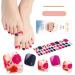 EBANKU 32 PCS Semi Cured Gel Nail Strips Gel Toeail Strips Full Wraps Adhesive Gel Toenail Stickers with Nail File and Stick(UV/LED Lamp Required)-1 (#13)