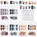 Kalolary 144PCs false nails wrong short nails fake nails with color gradient artificial acrylic nails with 144pcs nail glue stickers for women girls nail art diy decoration - a