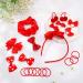 Dacitiery 32Pcs Girls School Hair Accessories Kit - Red Bow Hair Clips, Headband, Elastics Bands - Birthday Gift for Girls - Buy Online on GoSupps.com