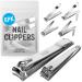 (6 Pack) Toe Nail Clippers Toenail Clippers and Fingernail Clipper Set Premium Stainless Steel Ultra Sharp Sturdy Curved Edge Cutter Trimmer Finger Nail Clip for Adults Men Women Nail Cleaner