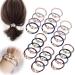 Winrase 24pcs 3-in-1 High Elastic Rubber Band Hair Ties with Shiny Beads Hair Scrunchies Loss-proof Hair Ring Hair Band Ponytail Holder for Women Girls (Style-A 24pcs)