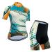 Bicycle clothing women bike jersey set in summer multicolored optional breathable bike jersey short-sleeved set and gel cycling cushions for mountain biking M NV-15