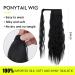 24 Inch Black Wavy Oefei Ponytail Extension - Long Corrugated Synthetic Hair with Velcro Fastener for Women - Buy Online on GoSupps.com