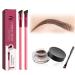 4d Laminated Brow Home-Grooming Kit Came_llia Brow Bundle 4d Hair Stroke Brow Stamp Brush Brown Kit 4d Laminated Brow Kit Brow Bundle Brush Multi Function Eyebrow Brush&Eyebrow Cream (Dark brown)
