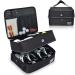 Jaffzora Golf Trunk Organizer, 2 Layers Waterproof Car Golf Locker Storage Bag with Ventilated Compartment for 2 Pairs of Shoes, Golf Accessories Gifts for Men, Black