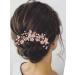 Heread Pearl Bride Wedding Hair Pins - Pack of 3 Leaf Bridal Head Piece Flower Hair Accessories - Rose Gold for Women and Girls - Buy Online on GoSupps.com