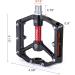 CXWXC Aluminum Alloy Road/MTB Bike Pedals - Mountain Bike Pedal with Removable Anti-Skid Nails - Black-Red - Buy Online on GoSupps.com