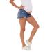 Gowjog Jeans Short Pregnancy Pregnancy Jeans Shorts Women Maternity Denim Shorts low waist torn raw hem Calculation Fashion Summer Short Pants XL Medium Blue