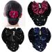 Women Hair Bun Cover Net Snood Hairnet Bowknot Barrette Hair Clip Bow Lace Flower Hair Accessories (Blue) - Buy Online on GoSupps.com