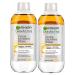 Garnier Garnier SkinActive Bi-Phase Micellar Water No-Rinse Removes Makeup Waterproof Cleansing Moisturizing Action Face Eyes Lips Fragrance-Free Formula - 2 x 400ml Bottles