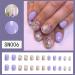 24pcs Purple Flower Press On Nails | Short Square False Nails with Glue | Fashionable Cute Design for Women and Girls - Buy Online on GoSupps.com