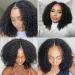 4GIRL4EVER Curly V-Part Human Hair Wig for Black Women - 14 Inch Upgrade Glueless U-Part Kinky Curly Wig 180% Density - Natural Black - Buy Online on GoSupps.com