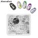 4PCS Nail Art Stamping Plates Set - Christmas Flower Grid Design Stencils with Polish Stamper | Multi-Pattern Nail Art Templates for DIY Manicure - Buy Online on GoSupps.com